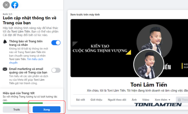 Cách Tạo Fanpage Trên Facebook Đơn Giản Nhất 2023 23 Cập nhật thông tin thành công và chọn tiếp