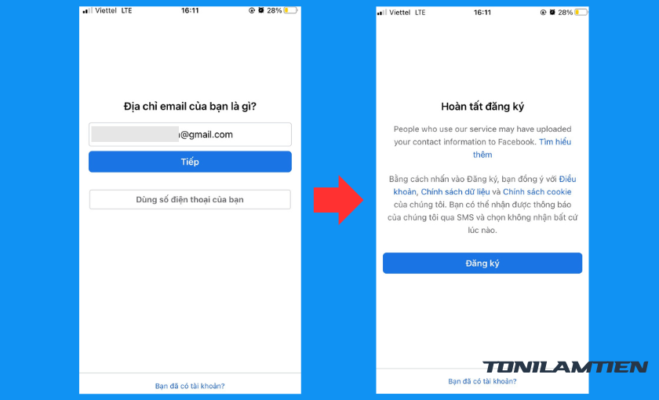 Cách Tạo Tài Khoản Facebook Cá Nhân Để Xây Dựng Thương Hiệu Và Bán Hàng 14 Cập nhật mail và nhấn nút đăng ký