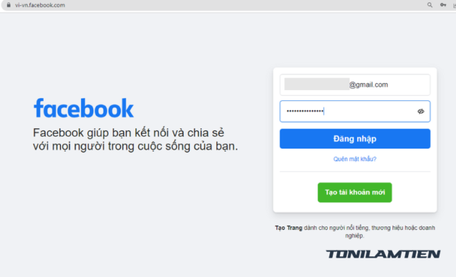 Dang nhap bang tai khoan fb tren web facebook.com